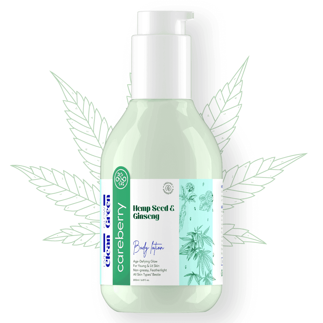 Hemp & Shea Butter Body Wash 300ml and Hemp Seed & Ginseng Age-Defying Body Lotion 200ml combo - Careberry