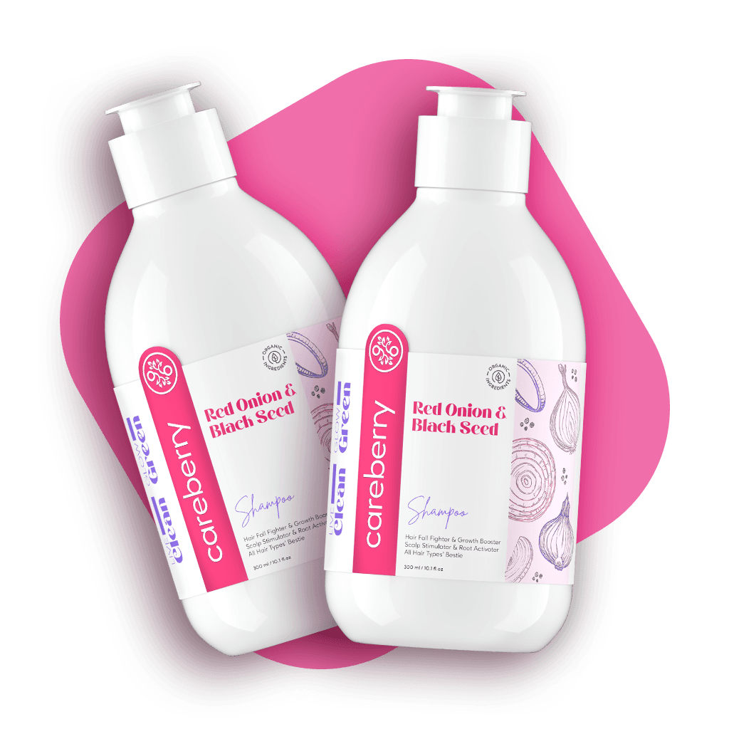 Red Onion & Black Seed AntiHair Fall Shampoo | Hair Regrowth with Rosemary, Argan & Amla | Sulfate & Paraben Free | (Pack of 2 300ml each)