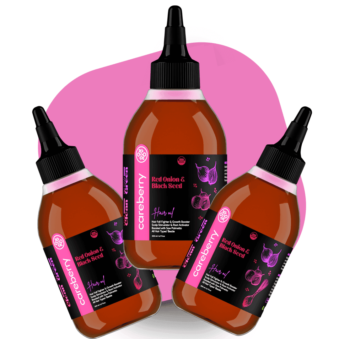 Organic Red Onion & Black Seed Hair Growth Oil – Pack of 3 (200ml Each)